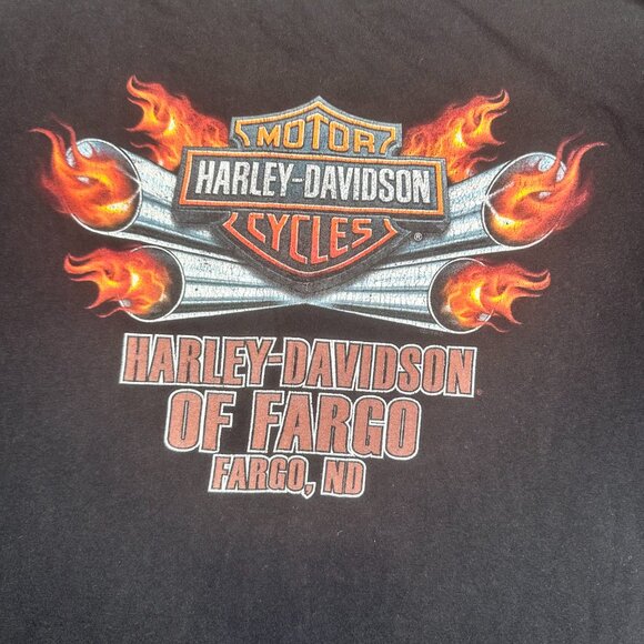 Vintage Harley Davidson Motor Cycles T-Shirt 2XL Black Fargo ND - Picture 6 of 12